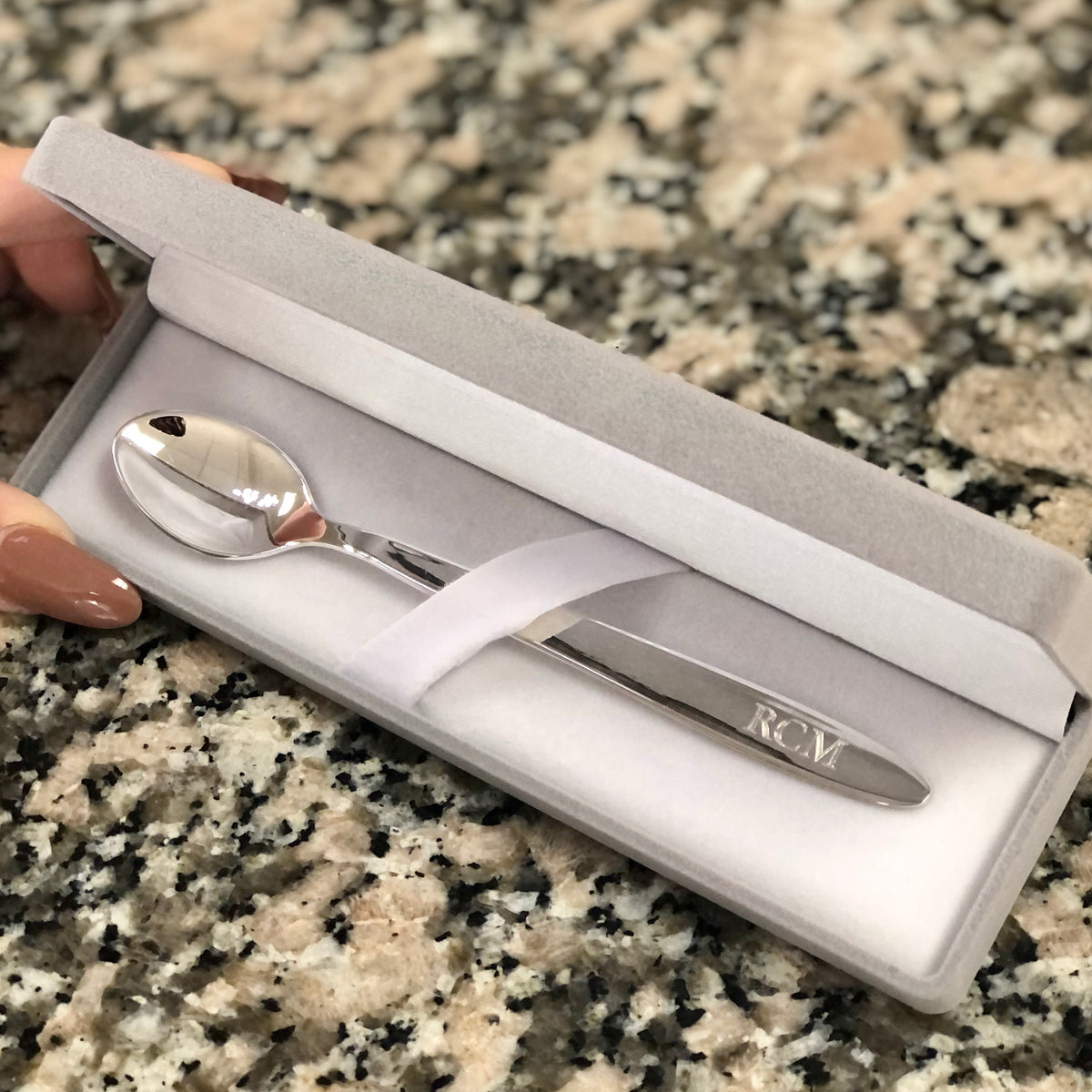 Personalized baby spoon on sale and fork