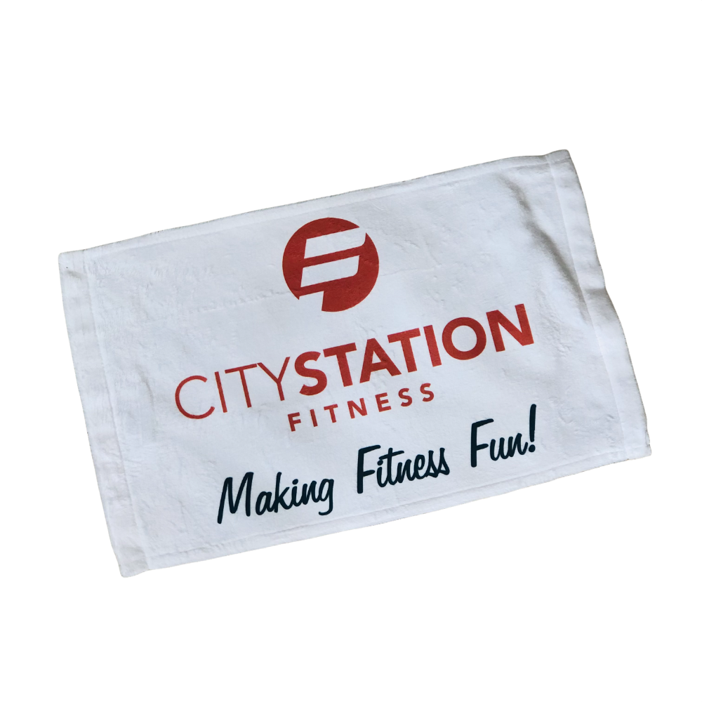 Gym towel online logo