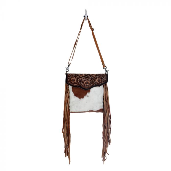 Myra Bag Recognition Leather Fringe Purse - Women's Bags in Cowprint
