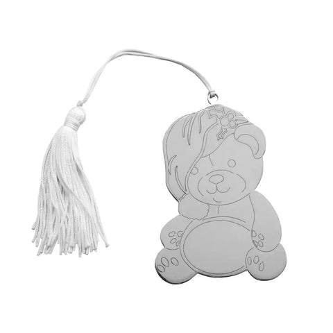 Silver Teddy Bear Ornament