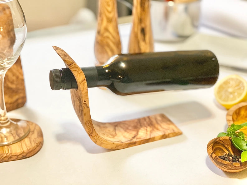 Olive Wood Bottle Holder