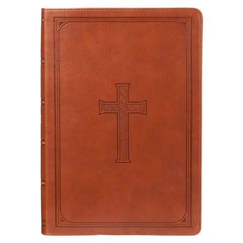 KJV Bible - Super Giant Print Saddle Tan Faux Leather