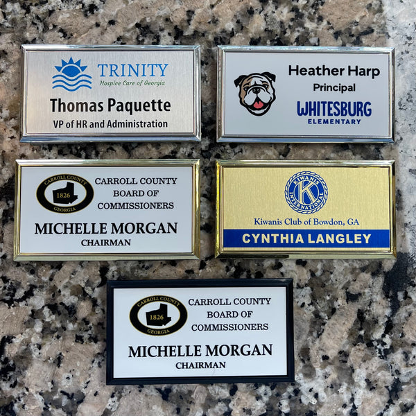 Plastic Frame |  Full Color Metal Insert Name Badges