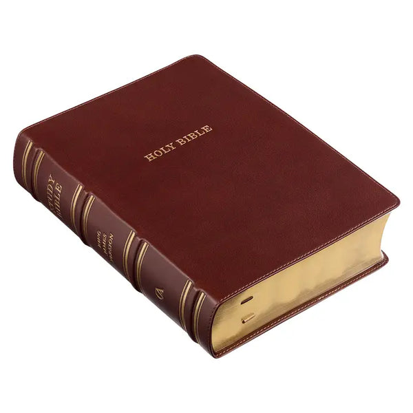 KJV Study Bible - Full Grain Leather in Saddle Tan