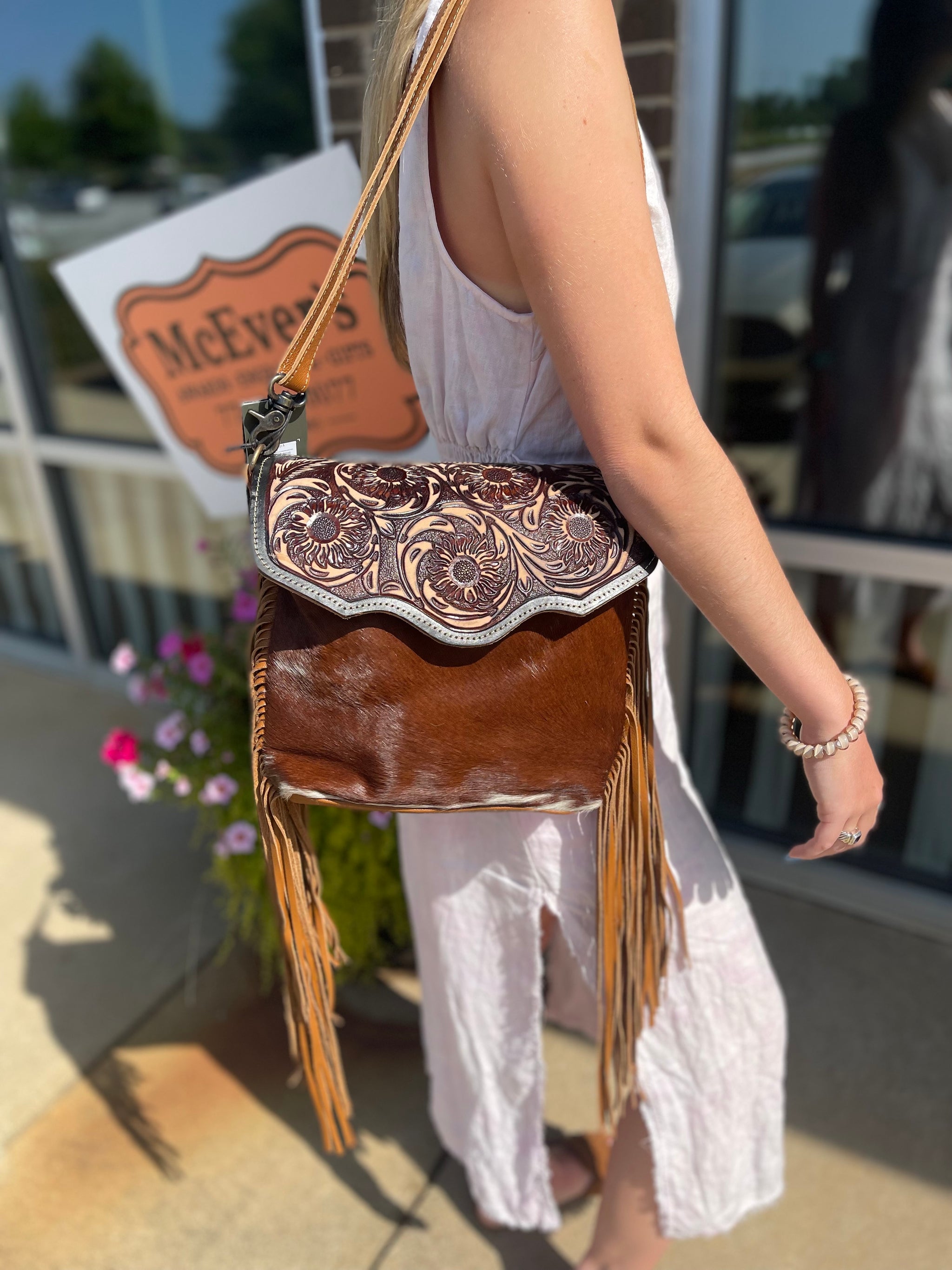 Myra Blossom Hand Tooled Bag