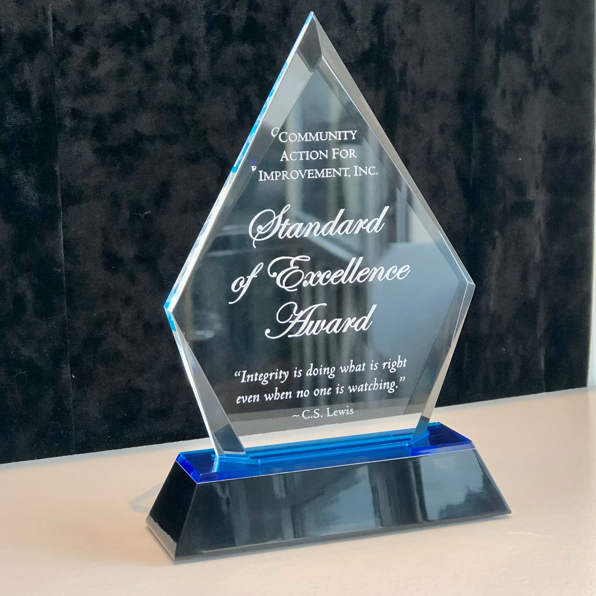 Custom Engraved Acrylic Awards | FREE Engraving | Blue Acrylic Awards