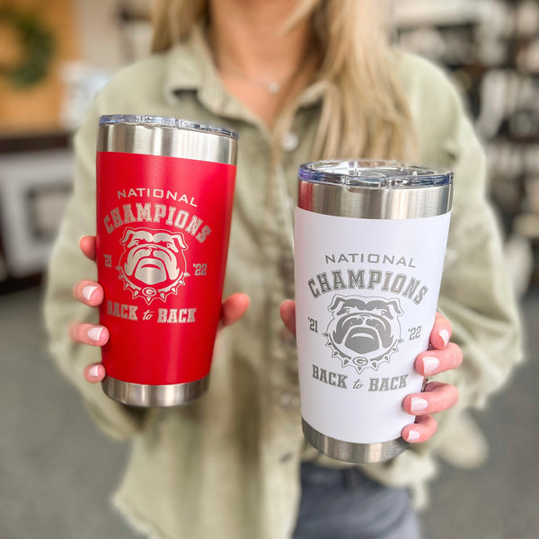 40 oz Laser Engraved Georgia National Champions Travel Tumbler: College  Football Fan Gear & Accessories – LuLu Grace